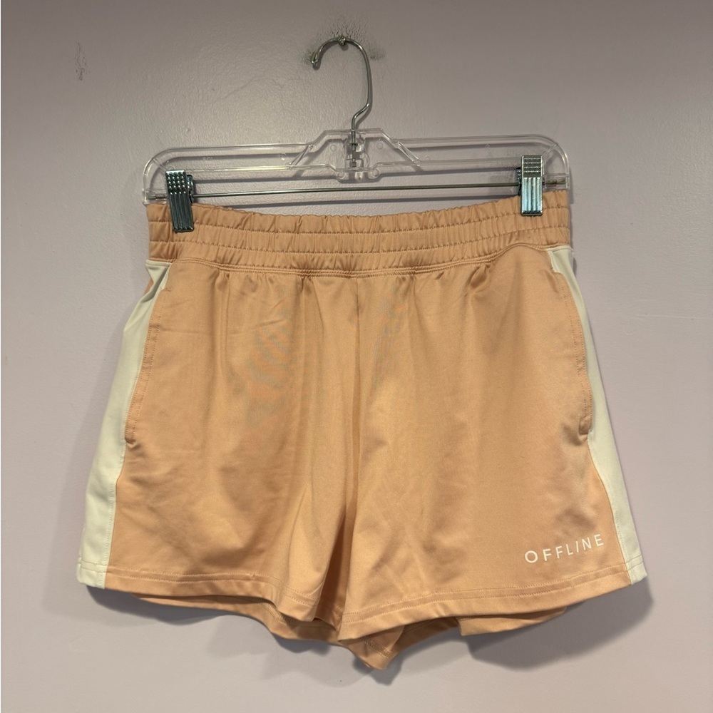 Pink and‎ white aerie sweat shorts